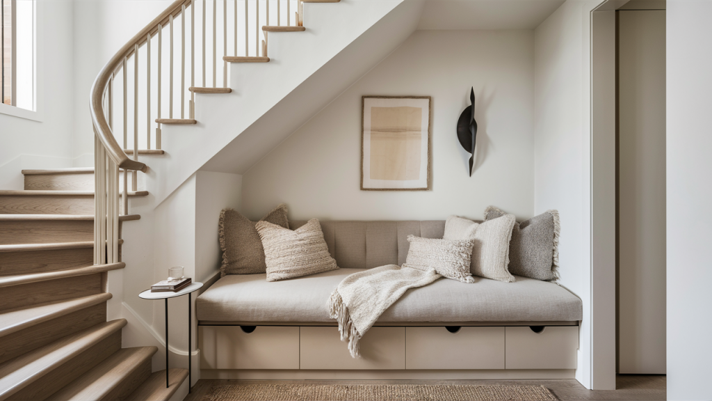 staircase landing bench