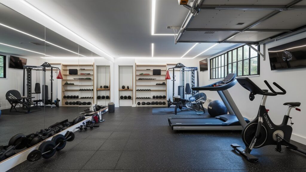 garage converted into a home gym