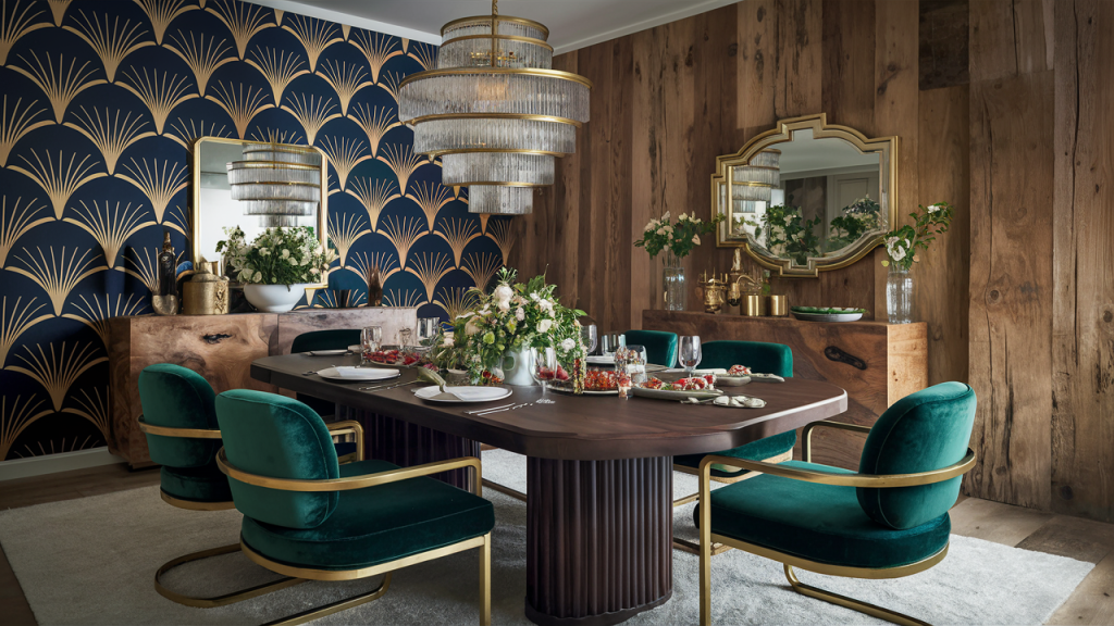 Art Deco Patterns with Natural Wood Grain