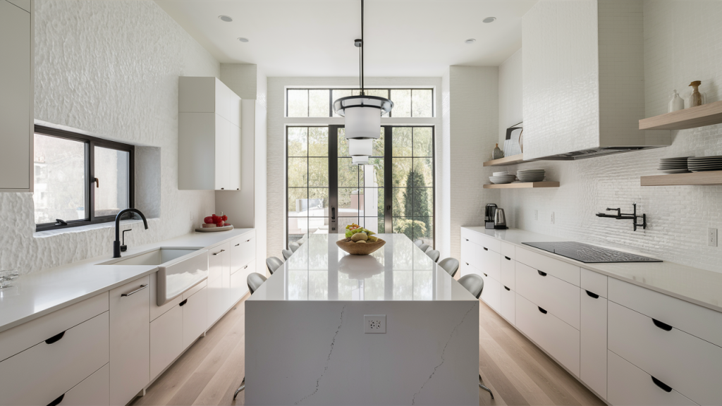Textured White Kitchen Backsplash to Elevate Simplicity
