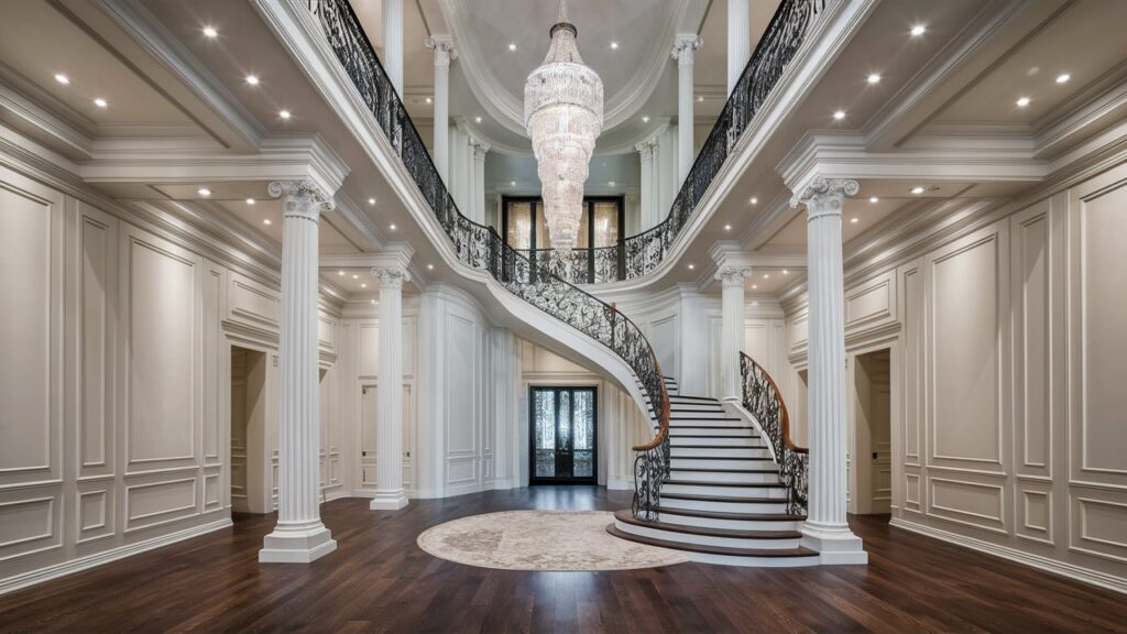 grand foyer entryway molding