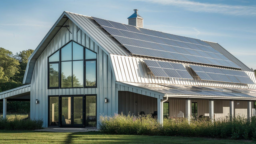 barndo with solar panel
