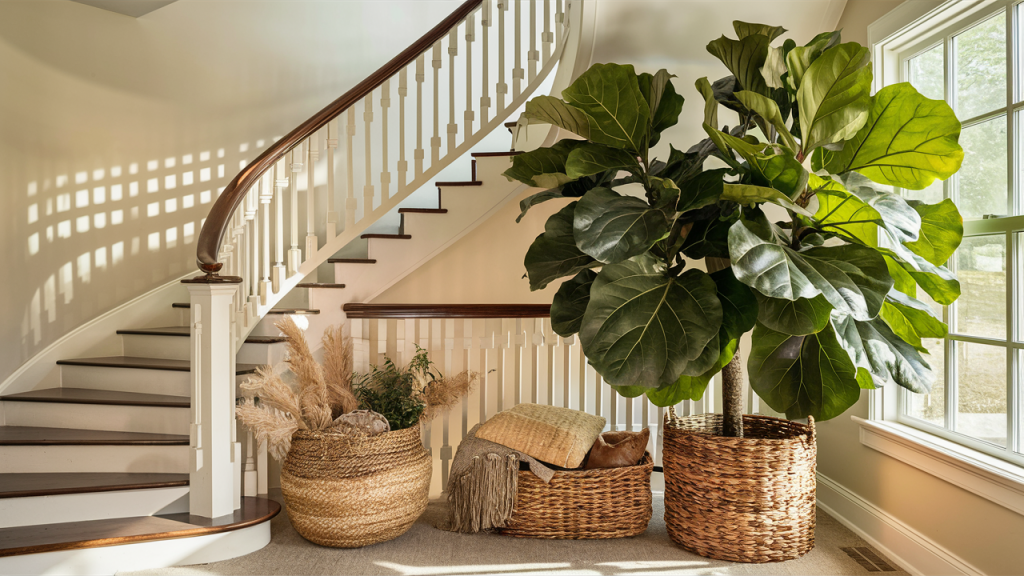 staircase landing plant