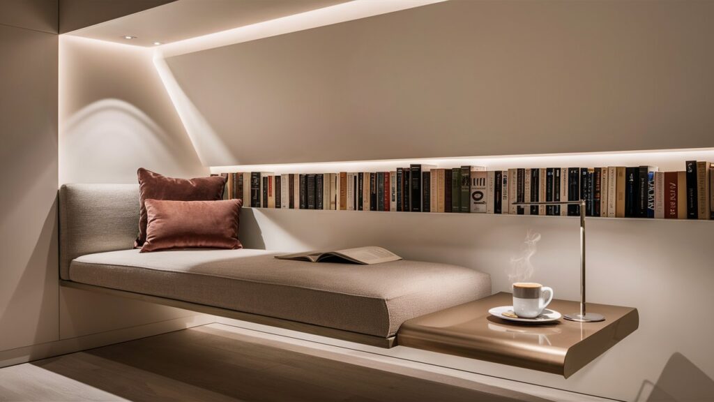 Modern Floating Bench with Built-in Lighting