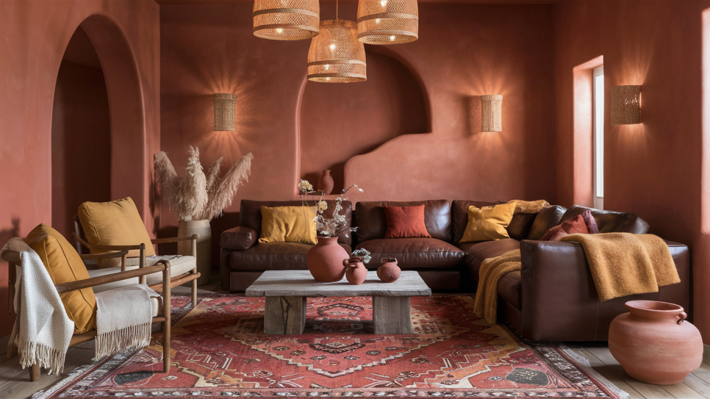 boho interior earthy tones