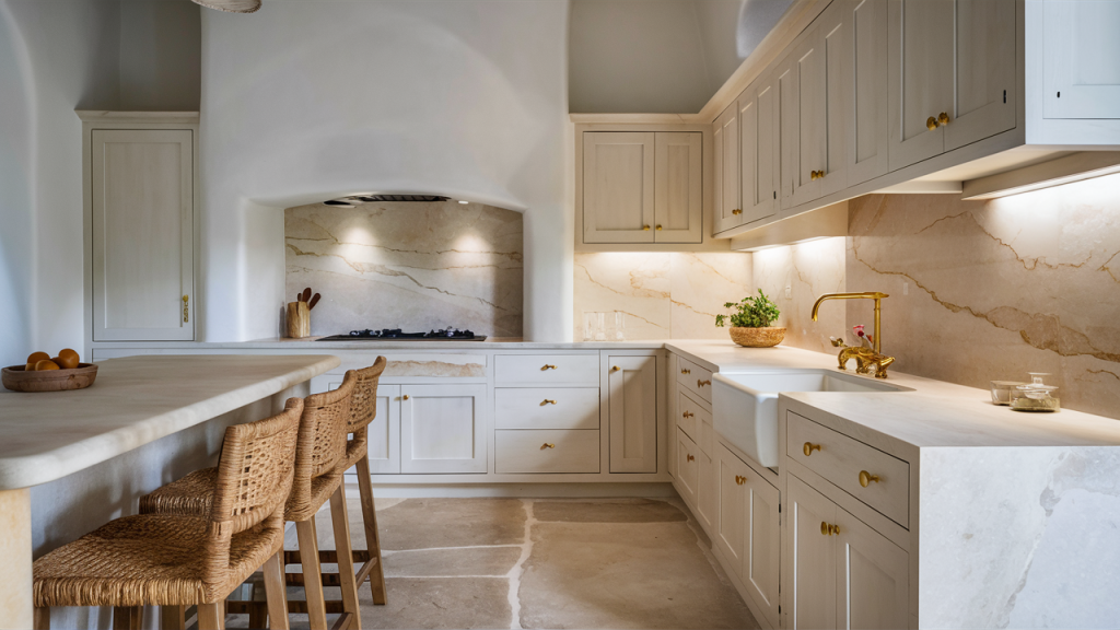 Soft White Tones with a Touch of Natural Stone