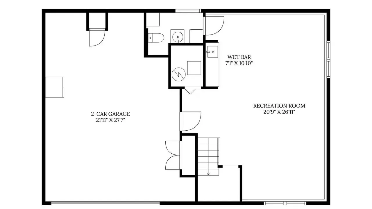 1978 Bi-Level Mahomet Residence With Remodeled Primary Suite and Wet Bar Lounge (With Floor Plan).