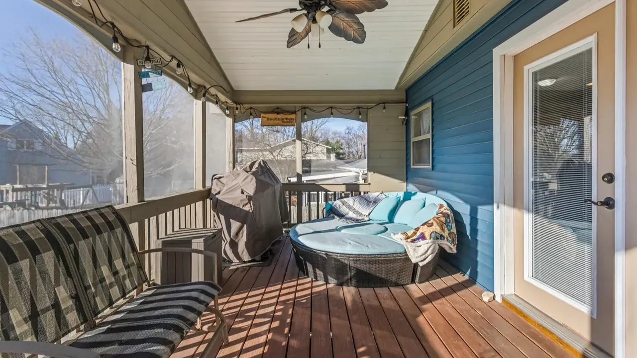 1978 Bi-Level Mahomet Residence With Remodeled Primary Suite and Wet Bar Lounge (With Floor Plan).