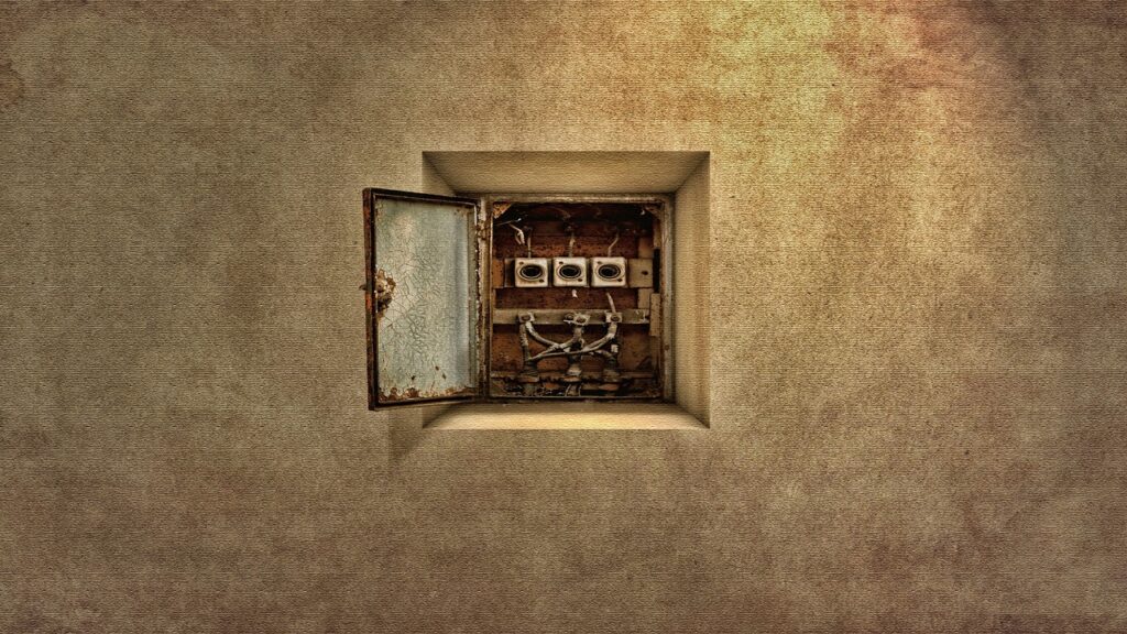 An outdated panel board.