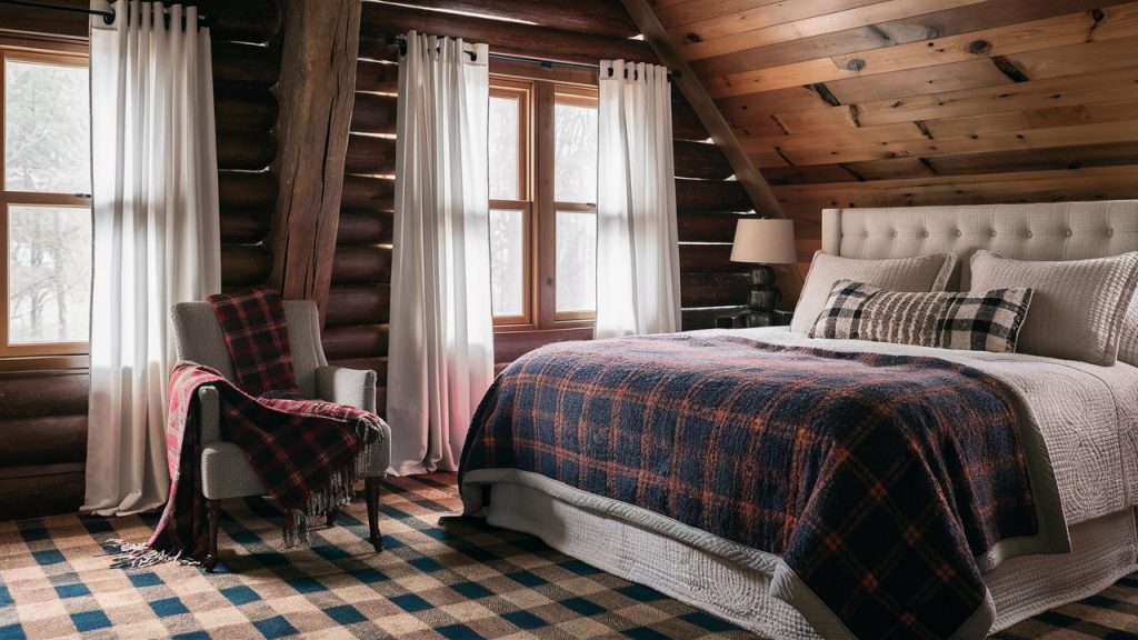 log cabin bedroom