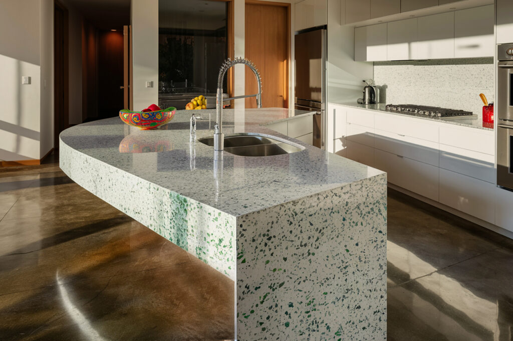 recycled glass countertop