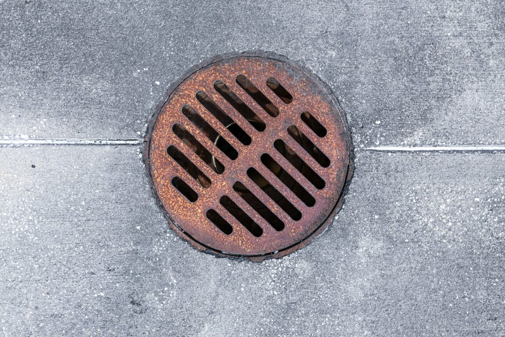 An old, rusted drain.