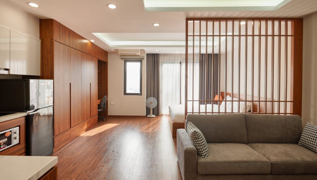 Vertical Slat Wood Partitions