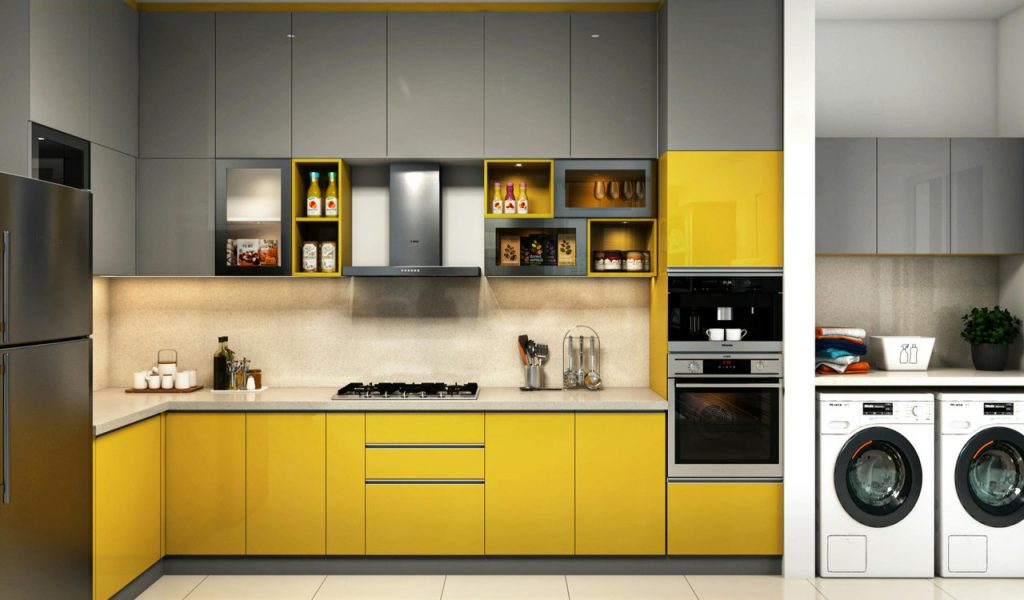 Yellow Kitchen Cabinet