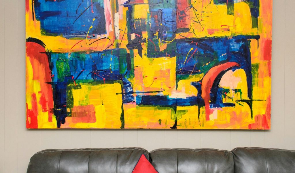 Yellow abstract painting