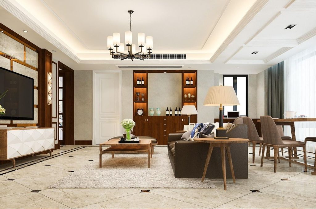 Living room with ambient lighting