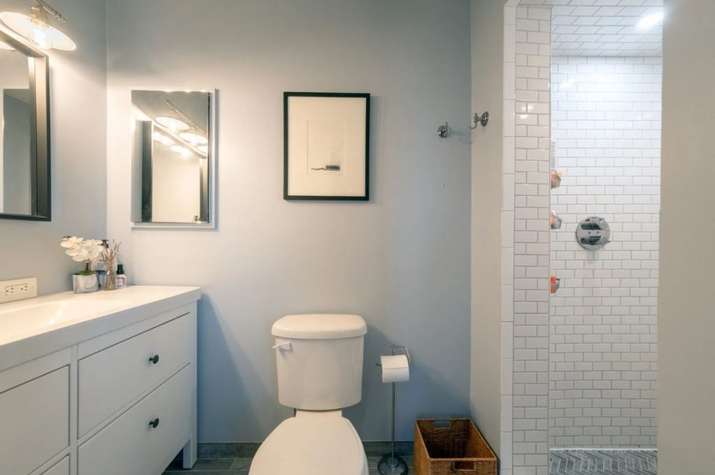 Modern Gray and White Bathroom