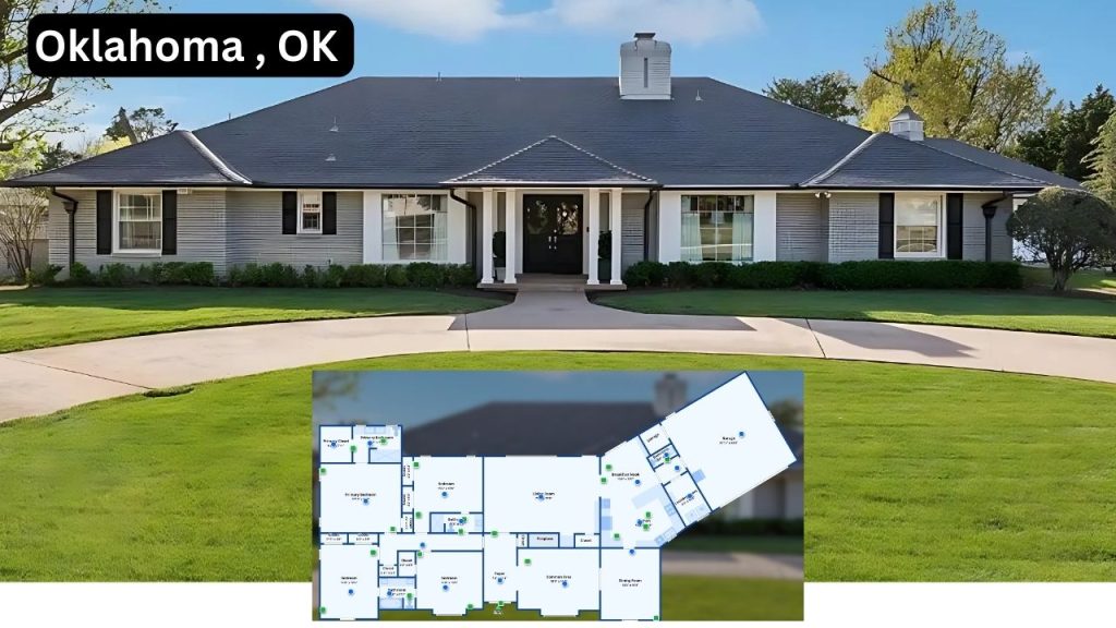Spacious single-story home with colonial charm and a wide driveway.