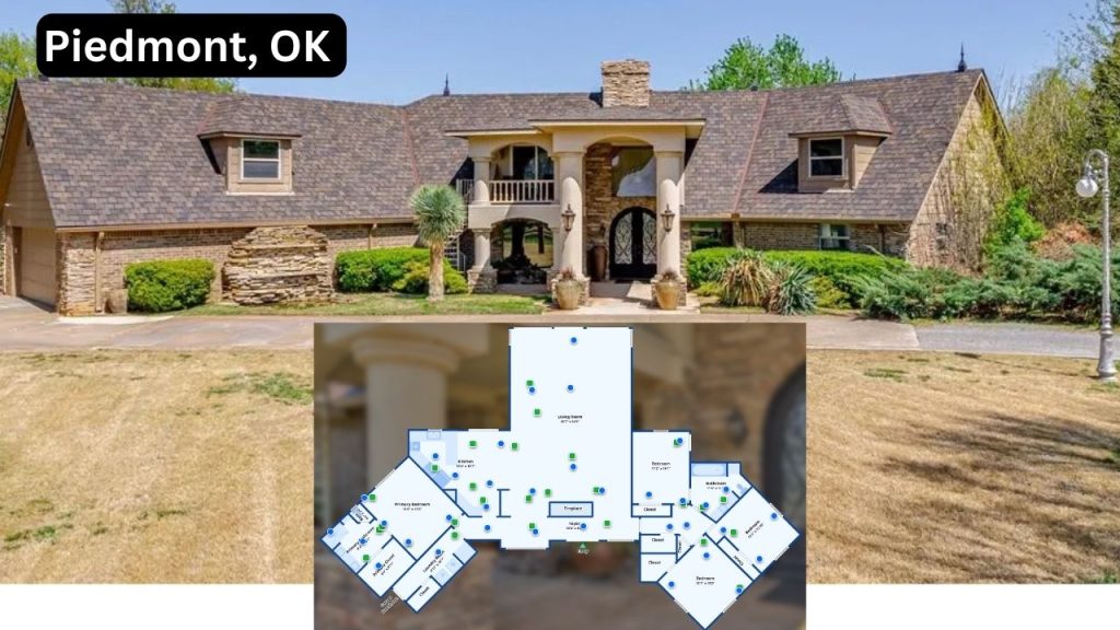 Lodge-style stone home with a pitched roof and front columns.