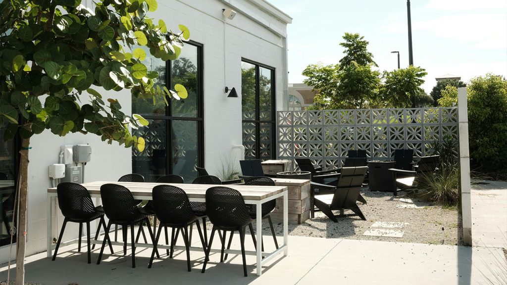 Tables and Chairs in Yard