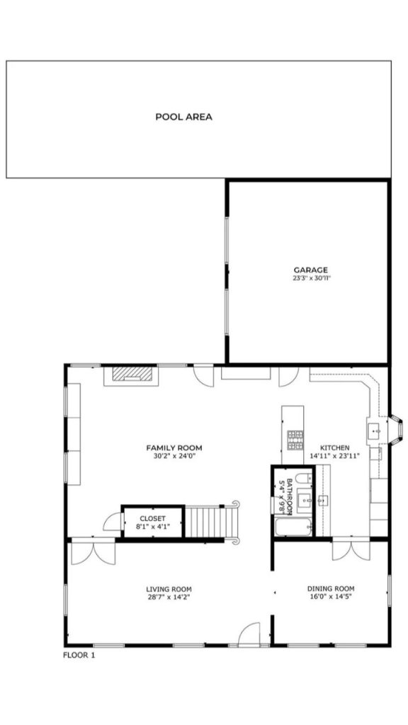 Open Concept Living With Pool Access
