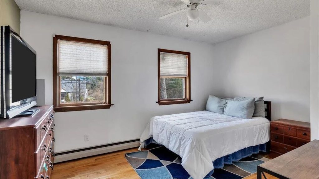 Bright Bedroom with Hardwood Floors