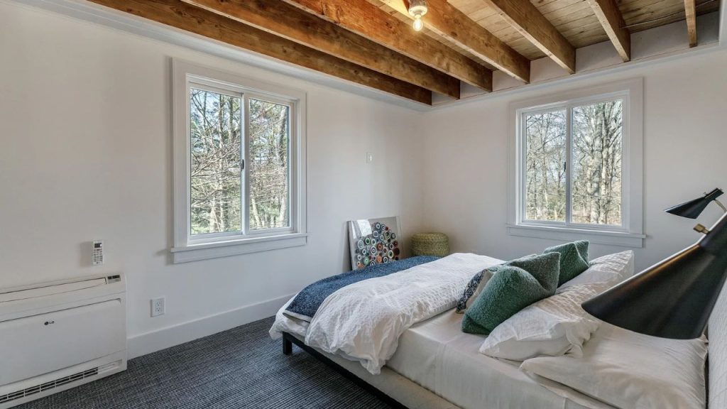 Light-Filled Room with Wood Beams