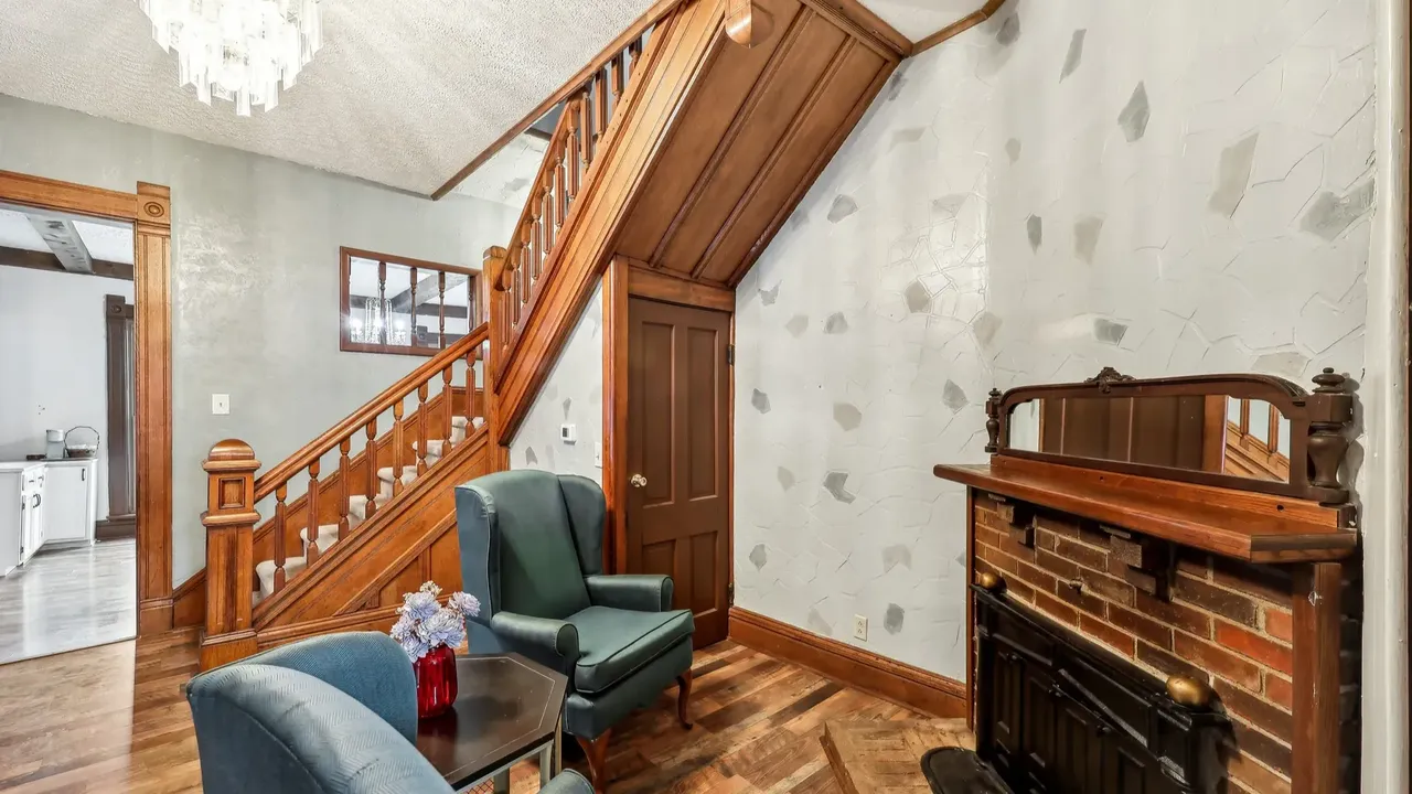 Discover This Unique 4-Bedroom Victorian Home with Wood Beamed Ceilings and Stylish New Vanities in Knightstown, IN (Floor Plan Included)