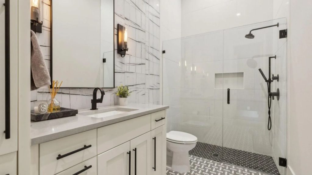 Secondary Bathroom with Geometric Tiles