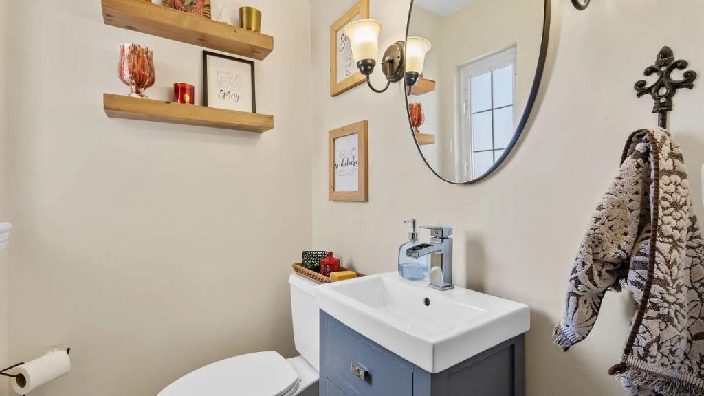 Charming Powder Room with Decor Flair