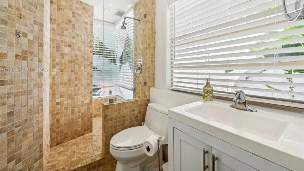 Earth-Toned Bath with Walk-In Shower