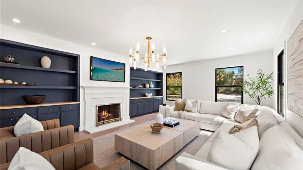 Modern Living Room with Fireplace