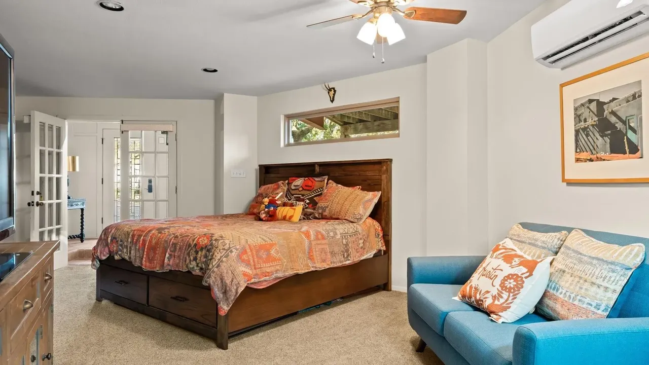 Unique Mid-Century Modern Octagon Home with Wraparound Deck and Guest Quarters in Austin (Floor Plan For Inspiration)