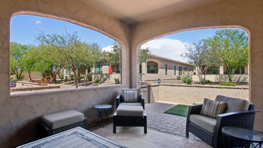 Covered Patio with Courtyard Views