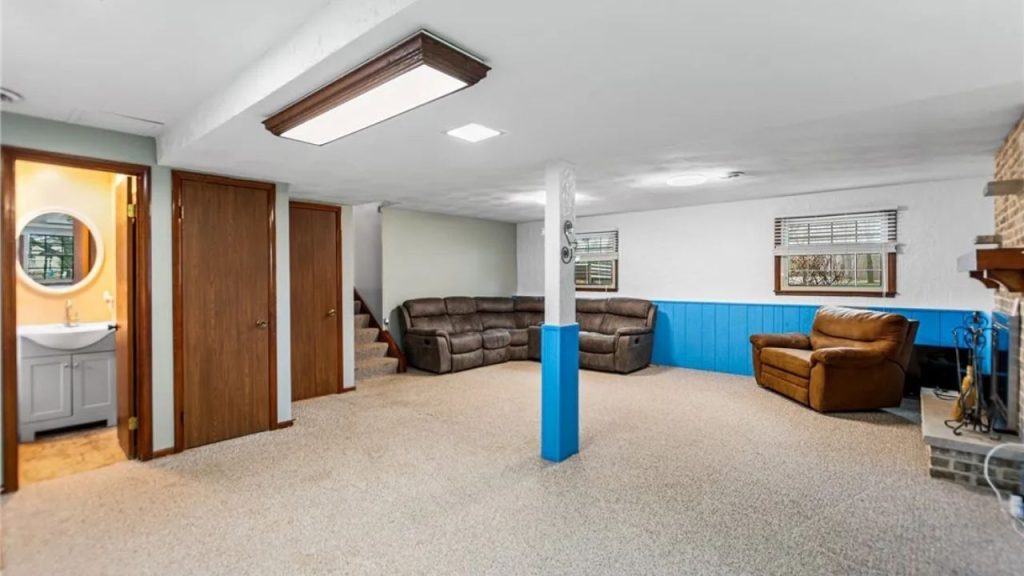 Cozy Basement with Fireplace