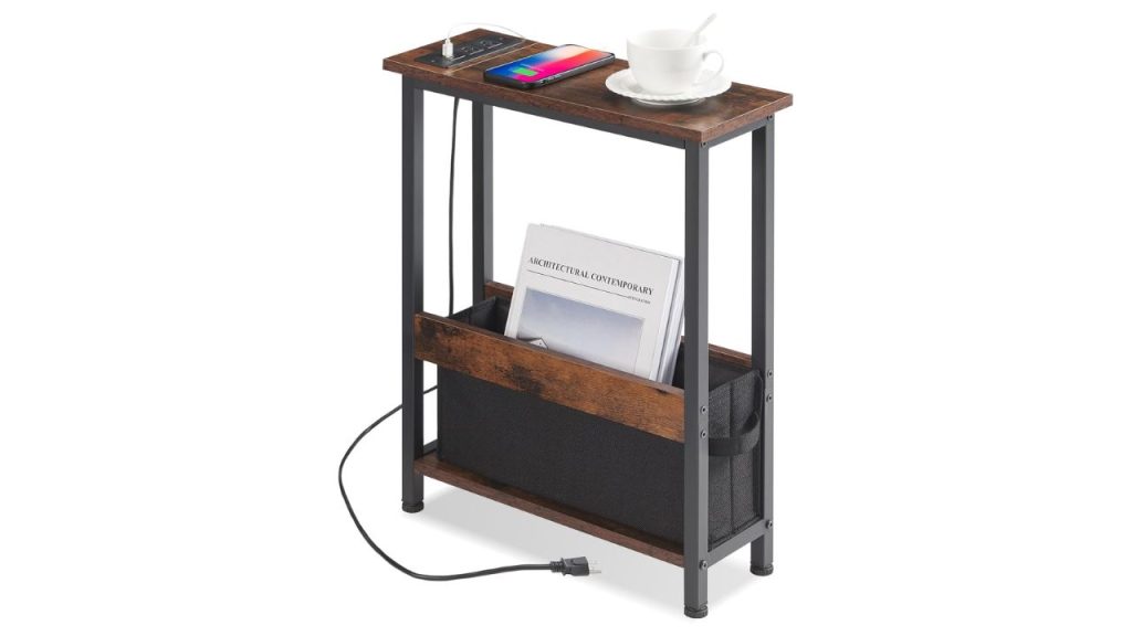 Slim Charging End Table with Storage