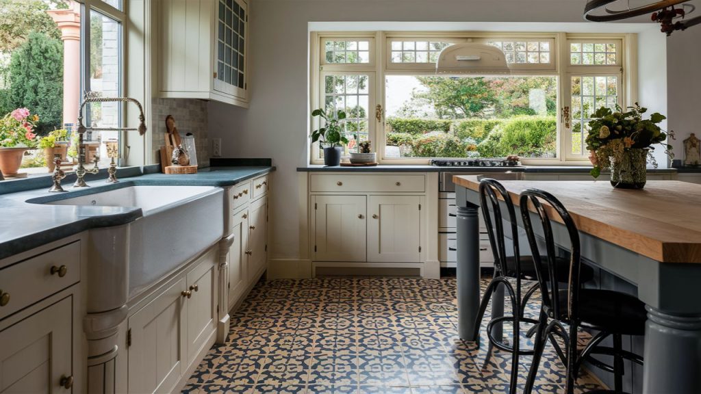 Patterned Tile Floors for Old-World Flair