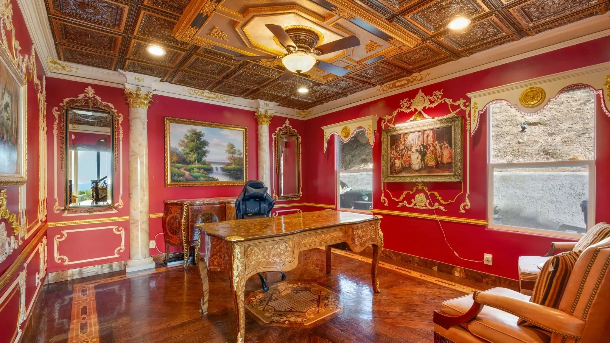 Inside This Lavish $4.4M 18th Century French Rococo Inspired Mansion in Topanga (With Floor Plan)
