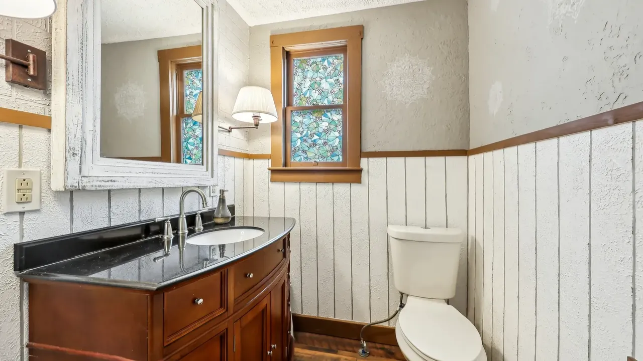 Discover This Unique 4-Bedroom Victorian Home with Wood Beamed Ceilings and Stylish New Vanities in Knightstown, IN (Floor Plan Included)