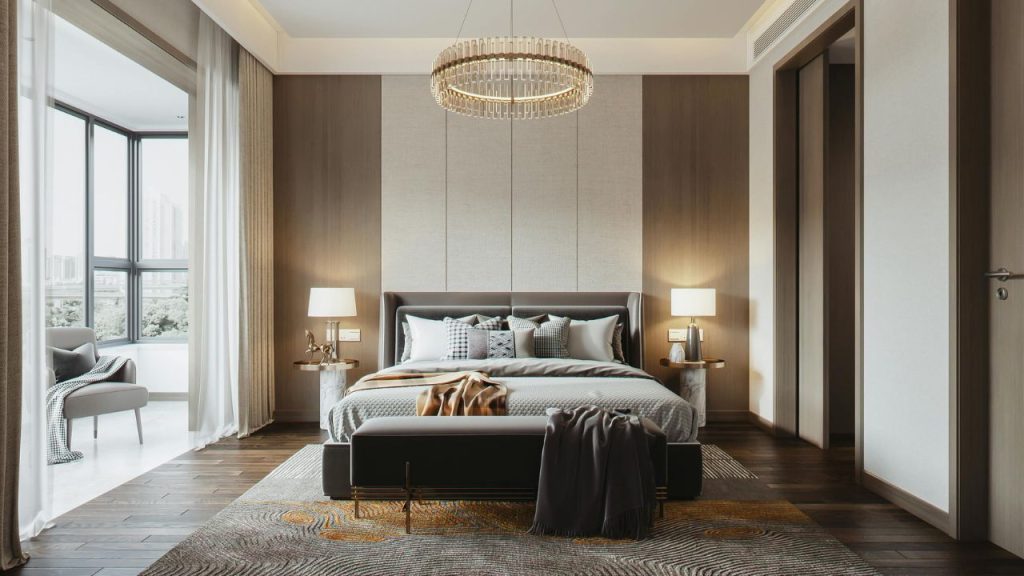 Neutral Bedroom with a Pop