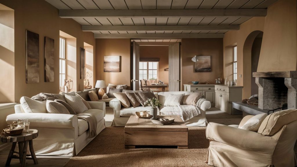 Earth-Tone Farmhouse Interior