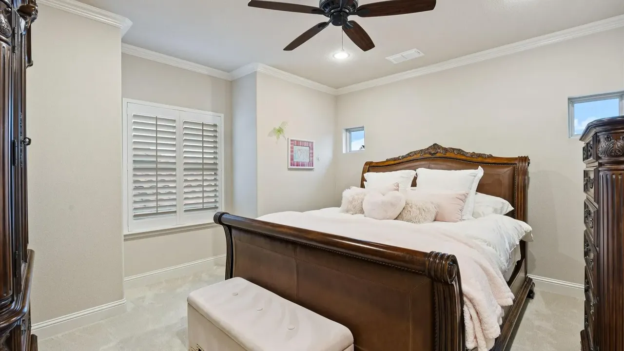 Explore This Elegant Mediterranean Retreat With Soaring Ceilings, Marble Floors, and Poolside Paradise (Floor Plan Inside)