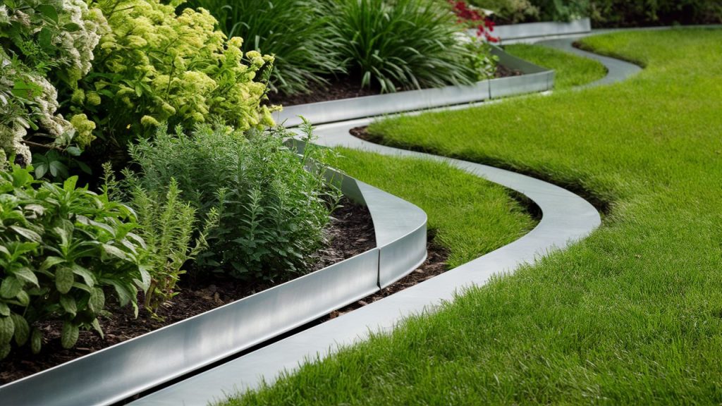 Garden with Metal Edging