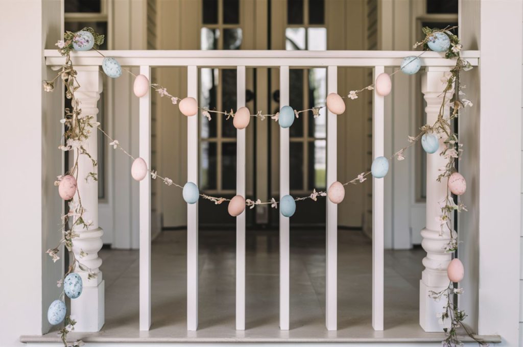Entryway with Easter Themed Garland