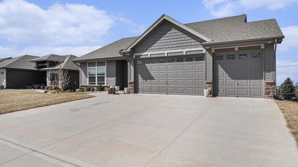 Modern Gray Suburban Home with Curb Appeal