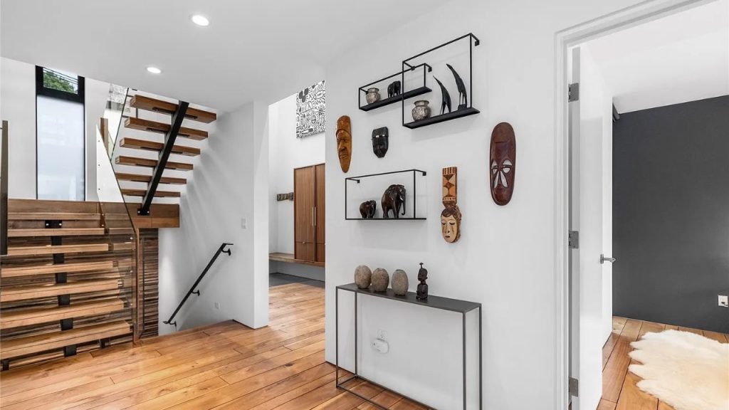 Modern Entry with Floating Staircase
