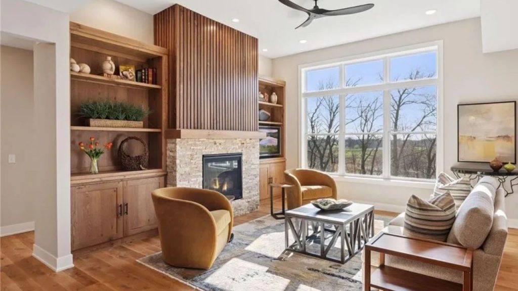 Living Room Elegance with Fireplace