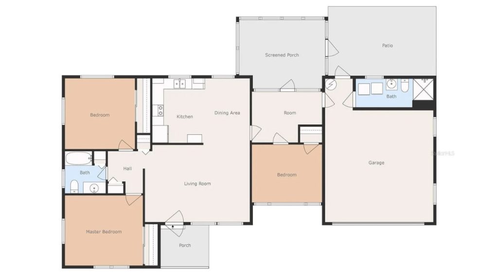 Open Layout with Split Bedrooms