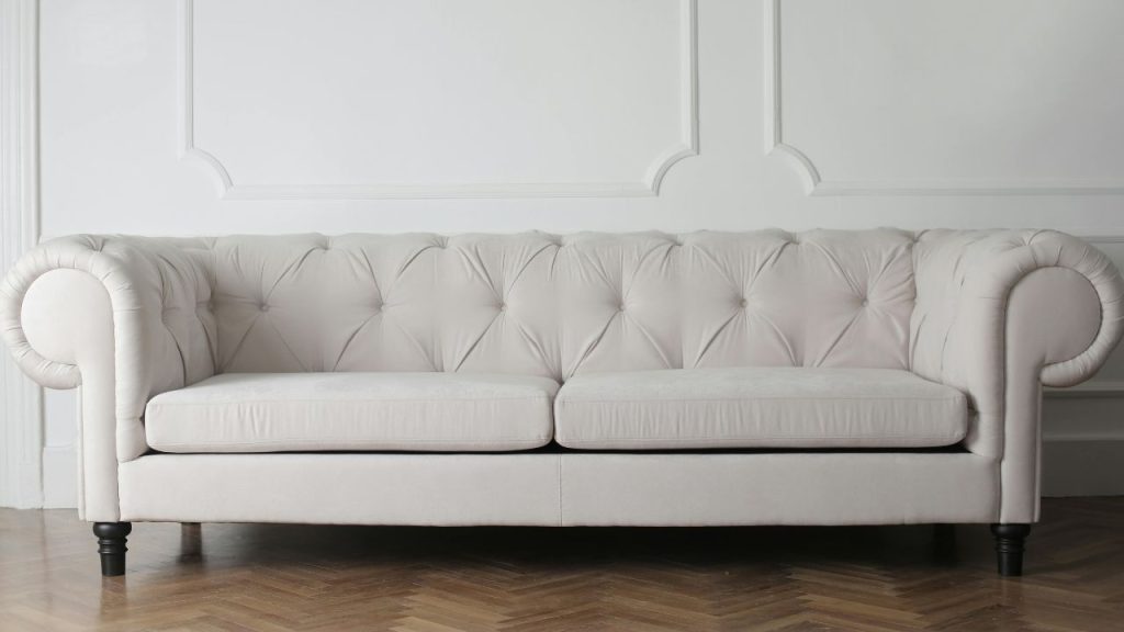 White Upholstery is an interior design choice that is difficult to maintain.