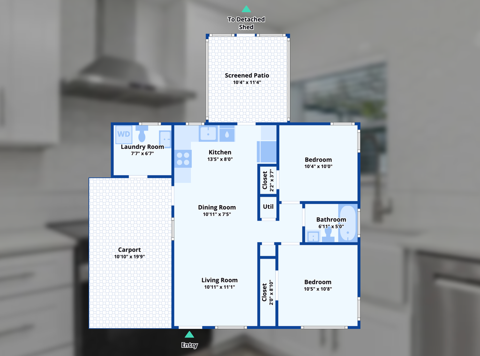 Explore This Small 728 Sq-Ft 2-Bedroom Mid-Century Modern Home in Dunedin, FL (Floor Plan Included)